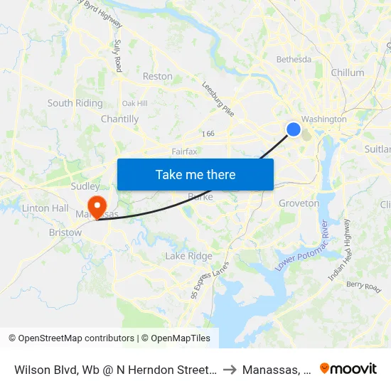 Wilson Blvd, Wb @ N Herndon Street, Ns to Manassas, VA map