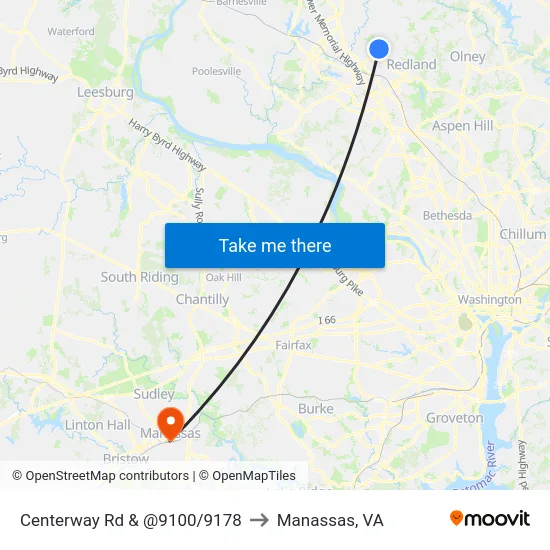 Centerway Rd & @9100/9178 to Manassas, VA map