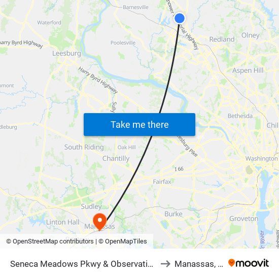 Seneca Meadows Pkwy & Observation Dr to Manassas, VA map