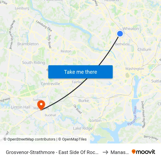 Grosvenor-Strathmore - East Side Of Rockville Pike Near Tuckerman Ln. to Manassas, VA map