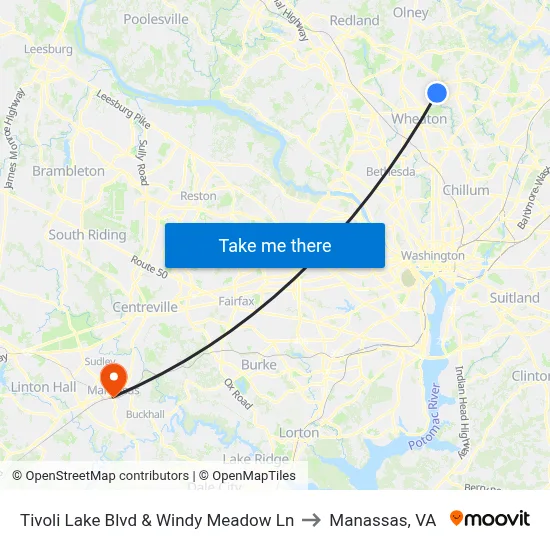 Tivoli Lake Blvd & Windy Meadow Ln to Manassas, VA map