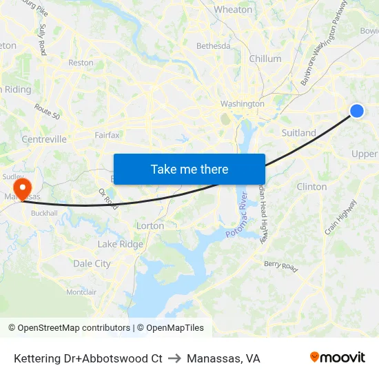 Kettering Dr+Abbotswood Ct to Manassas, VA map