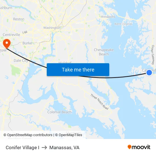 Conifer Village I to Manassas, VA map
