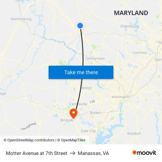 Motter Avenue at 7th Street to Manassas, VA map