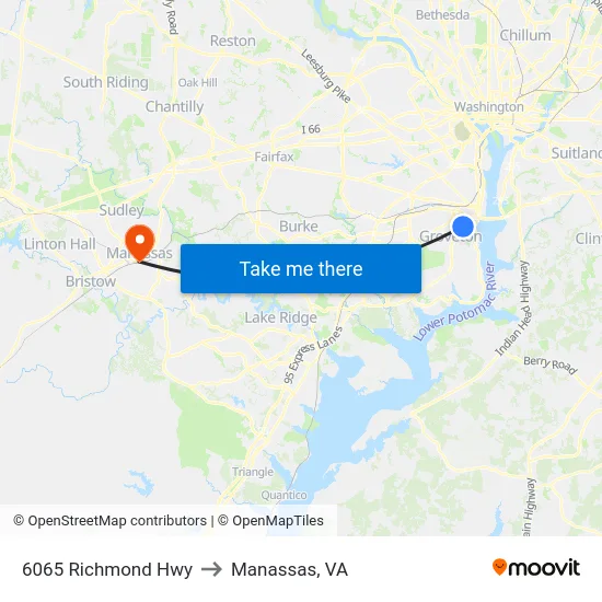 6065 Richmond Hwy to Manassas, VA map