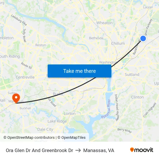 Ora Glen Dr And Greenbrook Dr to Manassas, VA map