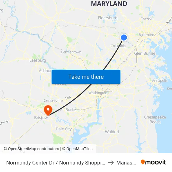 Normandy Center Dr / Normandy Shopping Center (Northbound) to Manassas, VA map