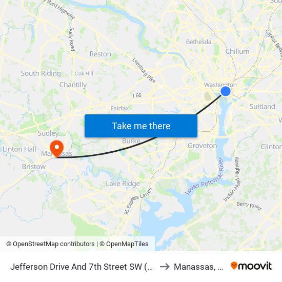 Jefferson Drive And 7th Street SW (Eb) to Manassas, VA map