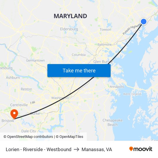 Lorien - Riverside - Westbound to Manassas, VA map