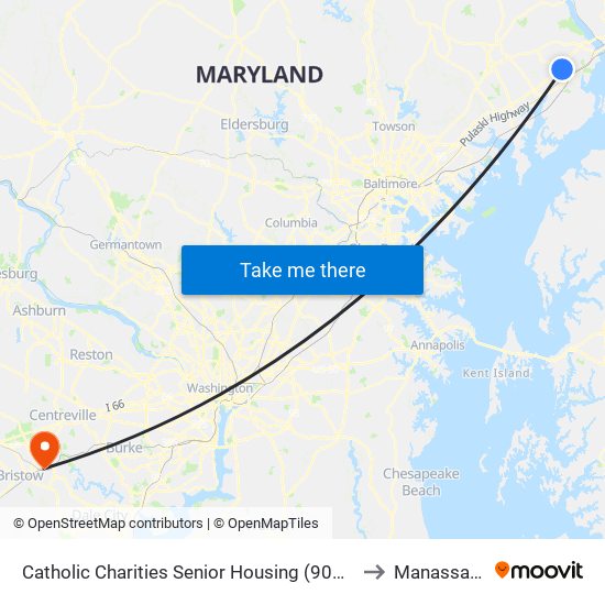 Catholic Charities Senior Housing (901 Barnett Ln) to Manassas, VA map