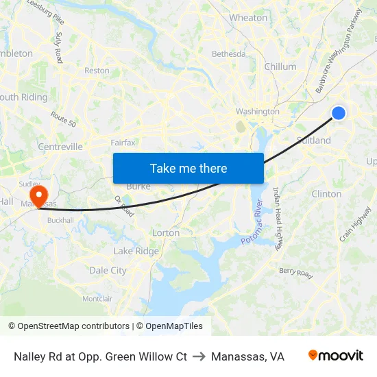 Nalley Rd at Opp. Green Willow Ct to Manassas, VA map