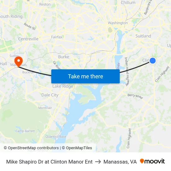 Mike Shapiro Dr at Clinton Manor Ent to Manassas, VA map