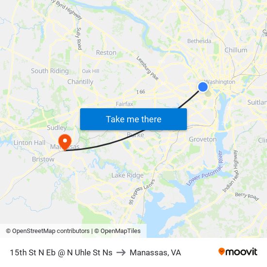 15th St N Eb @ N Uhle St Ns to Manassas, VA map