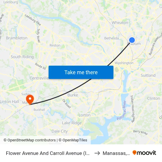 Flower Avenue And Carroll Avenue (Inbound) to Manassas, VA map