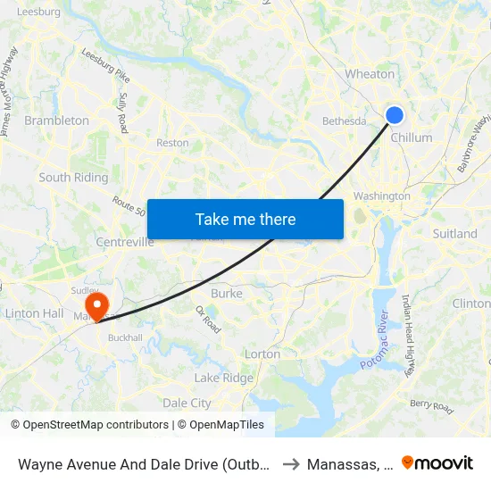 Wayne Avenue And Dale Drive (Outbound) to Manassas, VA map