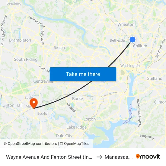 Wayne Avenue And Fenton Street (Inbound) to Manassas, VA map