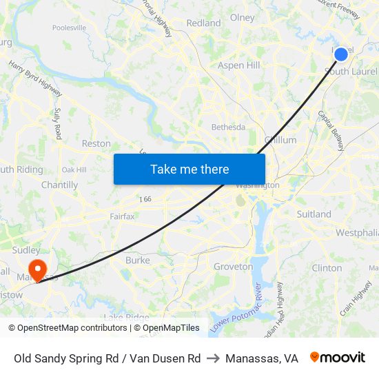 Old Sandy Spring Rd / Van Dusen Rd to Manassas, VA map