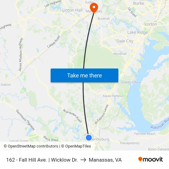 162 - Fall Hill Ave. | Wicklow Dr. to Manassas, VA map