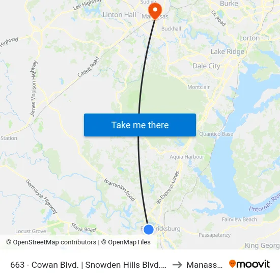 663 - Cowan Blvd. | Snowden Hills Blvd. (Evergreens Apts.) to Manassas, VA map