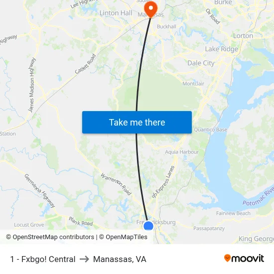 1 - Fxbgo! Central to Manassas, VA map