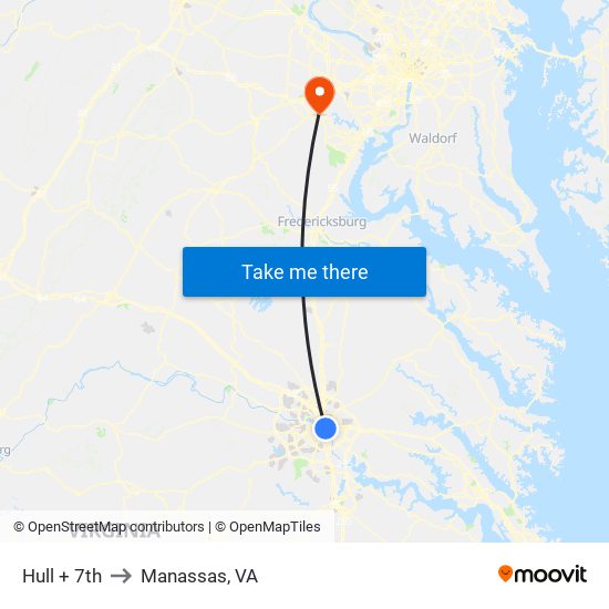 Hull + 7th to Manassas, VA map