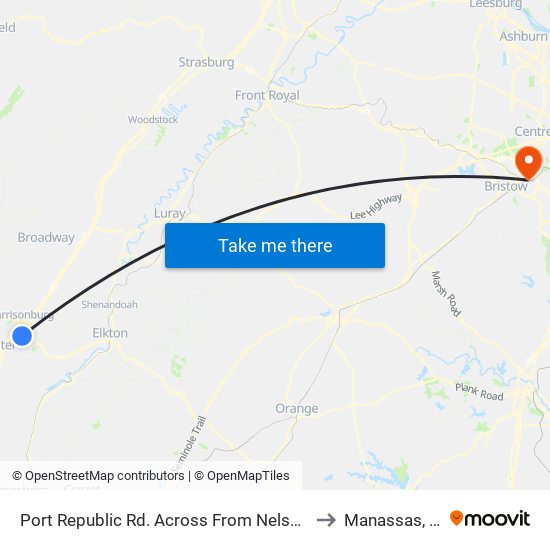 Port Republic Rd. Across From Nelson Dr. to Manassas, VA map