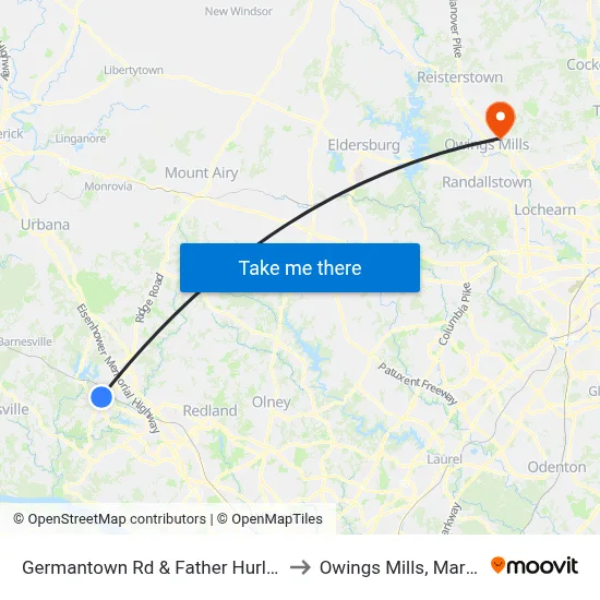 Germantown Rd & Father Hurley Blvd to Owings Mills, Maryland map