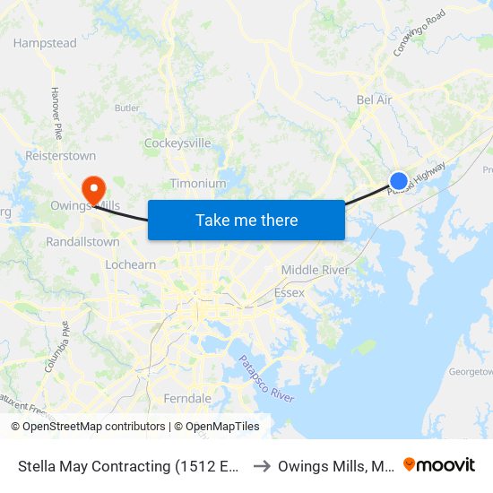 Stella May Contracting (1512 Edgewood Rd) to Owings Mills, Maryland map