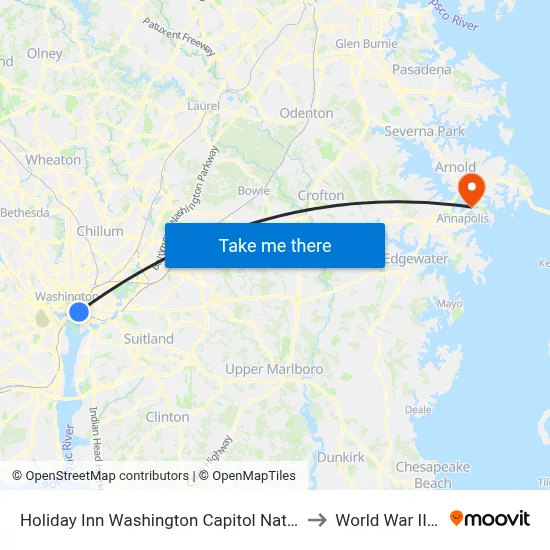 Holiday Inn Washington Capitol National Mall an IHG Hotel to World War II Memorial map