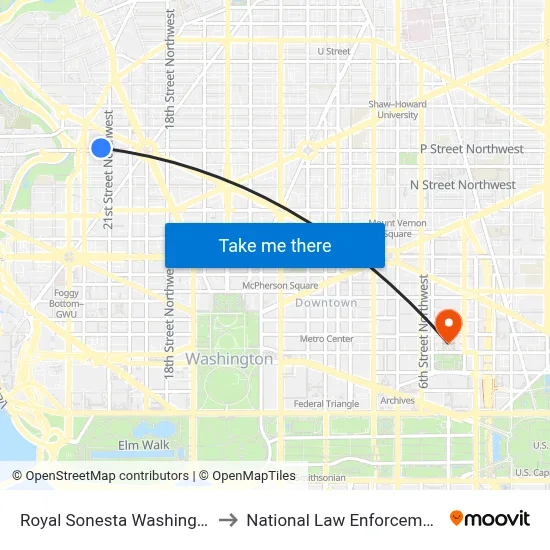 Royal Sonesta Washington Dc Dupont Circle to National Law Enforcement Officers Memorial map