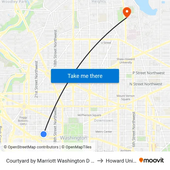 Courtyard by Marriott Washington D C Foggy Bottom to Howard University map