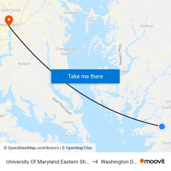 University Of Maryland Eastern Shore to Washington Deli map