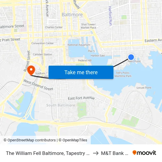 The William Fell Baltimore, Tapestry Collection by Hilton to M&T Bank Stadium map