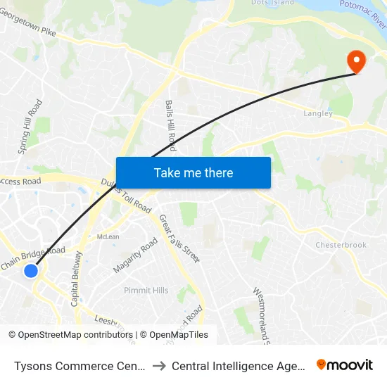 Tysons Commerce Center, 8219 Leesburg Pike to Central Intelligence Agency map