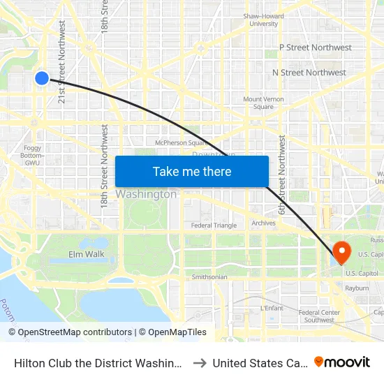 Hilton Club the District Washington Dc to United States Capitol map