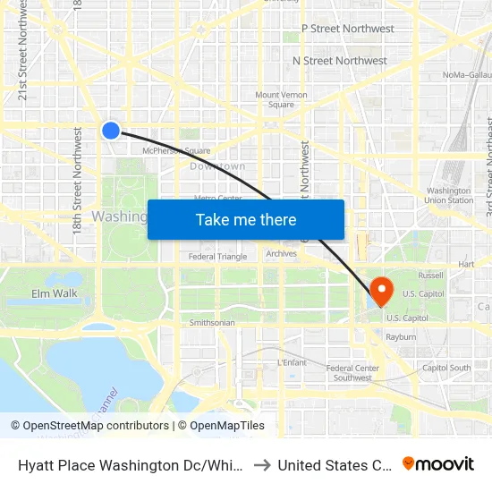 Hyatt Place Washington Dc/White House to United States Capitol map