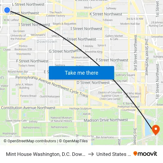Mint House Washington, D.C. Downtown by Kasa to United States Capitol map
