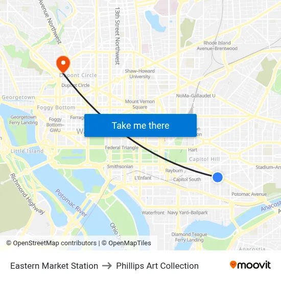 Eastern Market Station, Eastern Market Station, 701 Pennsylvania Ave SE, Washington, DC 20003, USA to Phillips Art Collection map