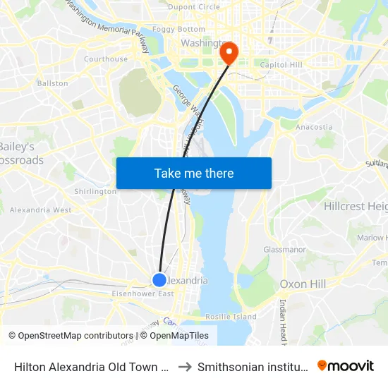 Hilton Alexandria Old Town Gym to Smithsonian institution map