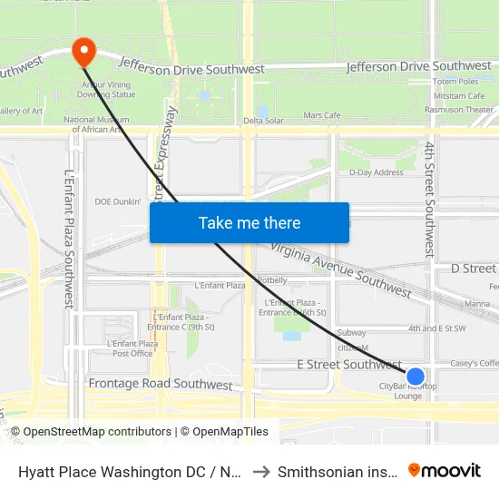 Hyatt Place Washington DC / National Mall to Smithsonian institution map