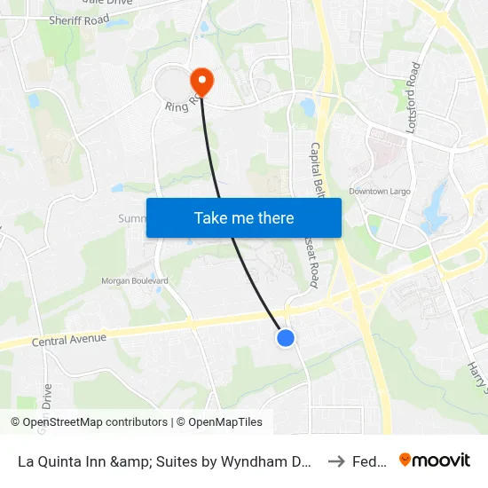 La Quinta Inn &amp; Suites by Wyndham DC Metro Capital Beltway, Capitol Heights to FedExField map