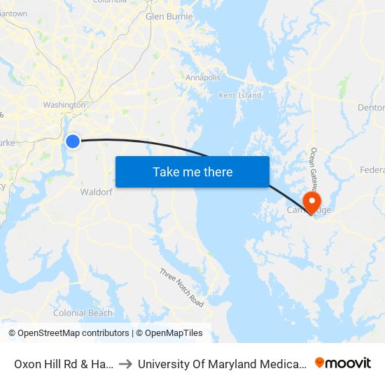 Oxon Hill Rd & Harborview Ave to University Of Maryland Medical Center at Dorchester map