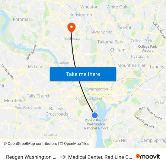 Reagan Washington Airport DCA to Medical Center, Red Line Center Platform map