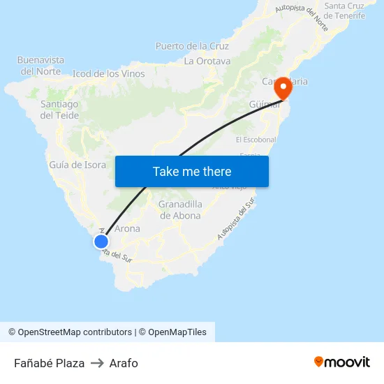 Fañabé Plaza to Arafo map