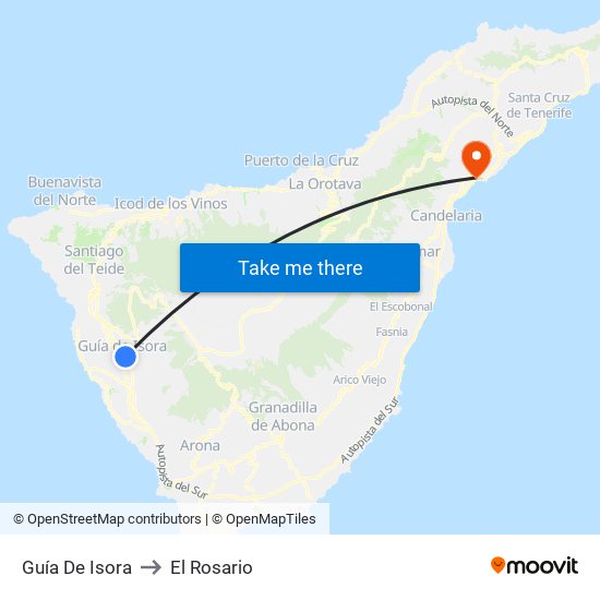 Guía De Isora to El Rosario map