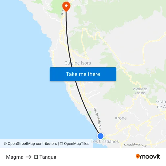 Magma to El Tanque map