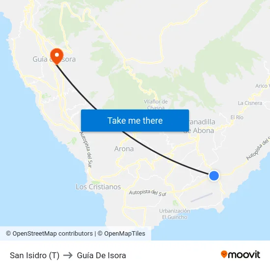 San Isidro (T) to Guía De Isora map