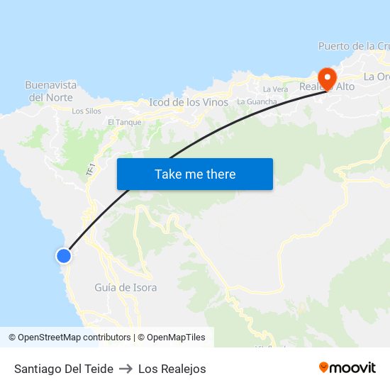 Santiago Del Teide to Los Realejos map