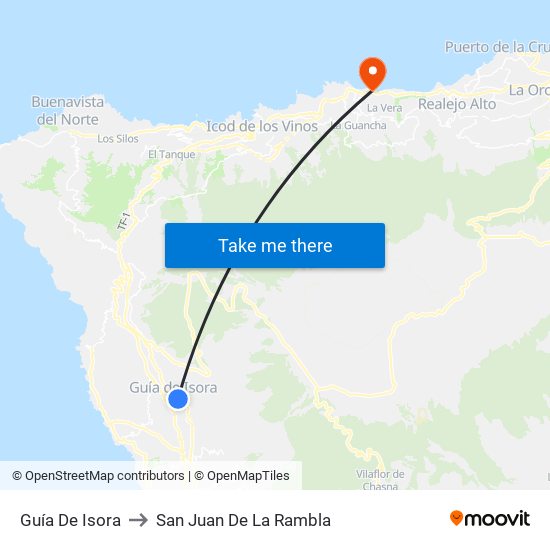 Guía De Isora to San Juan De La Rambla map