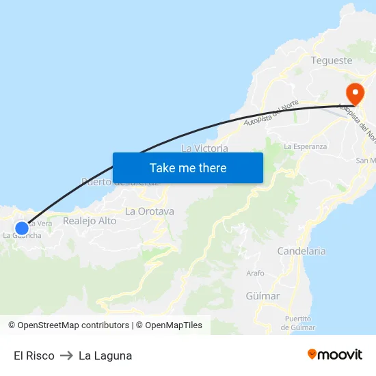 El Risco to La Laguna map